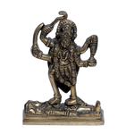 Brass Murti Goddess Kali Mata Standing On Lord Shiva - 4 × 3 Inches | For Pooja Temple | Home Decor | Office & Mandir Decoration And Gifts