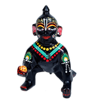 Brass Black Murti 6 No. Laddu Gopal | Laddu Gopal For Janmashtami Special - 5.5 × 3.5 Inches | For Pooja Temple | Home Decor | Office & Mandir Decoration And Gifts