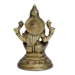 Brass Murti Goddess Lakshmi Ji Is Sitting On Throne - 6 × 4 Inches | For Pooja Temple | Home Decor | Office & Mandir Decoration And Gifts