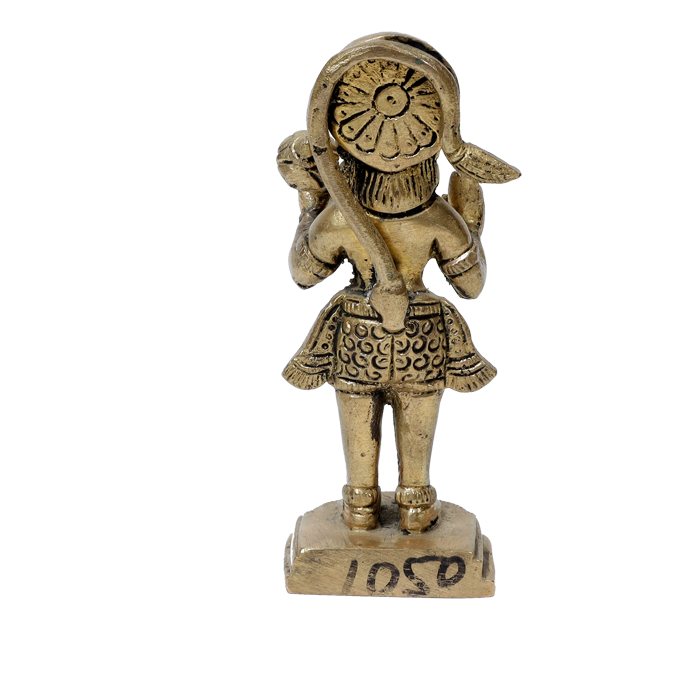 Brass Murti Veer Bajrang Bali Hanuman Ji - 4.5 × 1.5Inches | For Pooja Temple | Home Decor | Office & Mandir Decoration And Gifts