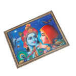 Goddess Radha And Lord Krishan Photo Frame - 17 × 13 Inches | For Pooja Temple | Home Decor And Gifts