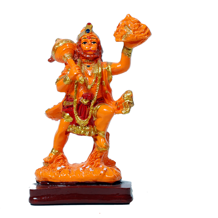 Veer Bajrang Bali Hanuman Ji Sindoori | Marble Dust Murti Idol - 5 x 3 Inches | For Pooja Temple | Home Decor | Office Decoration | Mandir Decoration And Gifts