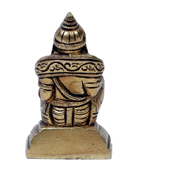 Brass Murti Kubera Ji Is Sitting On Throne - 3 × 1.5 Inches | 2 × 1.5 Inches | For Pooja Temple | Home Decor | Office & Mandir Decoration And Gifts