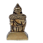 Brass Murti Kubera Ji Is Sitting On Throne - 3 × 1.5 Inches | 2 × 1.5 Inches | For Pooja Temple | Home Decor | Office & Mandir Decoration And Gifts