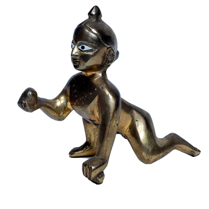 Brass Murti 5 No. Laddu Gopal | Laddu Gopal For Janmashtami Special - 5.5 × 3 Inches | For Pooja Temple | Home Decor | Office & Mandir Decoration And Gifts