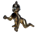 Brass Murti 5 No. Laddu Gopal | Laddu Gopal For Janmashtami Special - 5.5 × 3 Inches | For Pooja Temple | Home Decor | Office & Mandir Decoration And Gifts