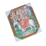 Goddess Sheetala Mata Is Sitting On Donkey Photo Frame - 11 × 10 Inches | For Pooja Temple | Home Decor And Gifts