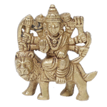 Brass Murti 0 No. Goddess Durga Mata Is Sitting On Lion - 2.2 × 2 Inches | For Pooja Temple | Home Decor And Gifts