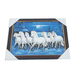 7 Running Vastu Shastr White Horse Photo Frame - 13 × 10 Inches | For Home Decor And Gifts