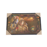 Goddess Radha And Lord Krishan Photo Frame - 13 × 19 Inches | For Pooja Temple | Home Decor And Gifts