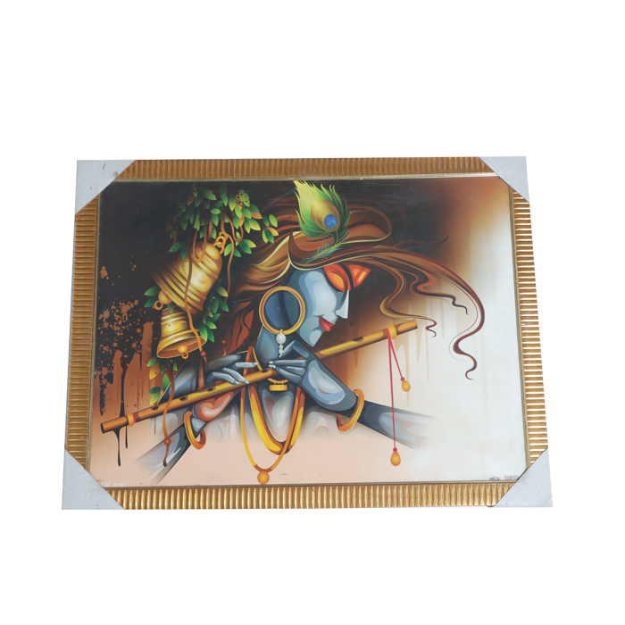 Lord Krishan Ji Photo Frame - 20 × 26 Inches | For Pooja Temple | Home Decor And Gifts