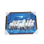 7 Running Vastu Shastr White Horse Photo Frame - 19 × 25 Inches | For Home Decor And Gifts