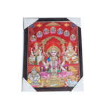 Goddess Lakshmi, Goddess Saraswati And Lord Ganesha Photo Frame - 17 × 13 Inches | For Pooja Temple | Home Decor And Gifts