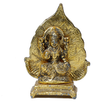 Brass Murti Goddess Lakshmi Ji Is Sitting On The Throne - 5 × 4 Inches | For Pooja Temple | Home Decor And Gifts