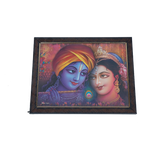 Lord Krishan And Goddess Radha Photo Frame - 13 × 10 Inches | For Pooja Temple | Home Decor And Gifts