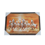 7 Running Vastu Shastr White Horse Photo Frame - 19 × 13 Inches | For Home Decor And Gifts