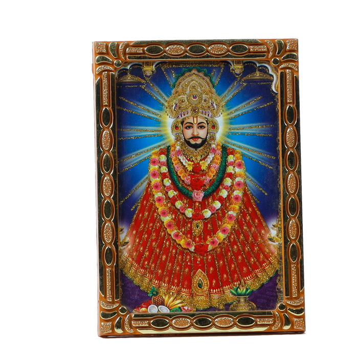 Shree Shyam Baba Chola Photo Frame - 5 × 3 Inches | For Pooja Temple And Home Decor