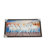 7 Running Vastu Shastr White Horse Photo Frame - 26 × 14 Inches | For Home Decor And Gifts