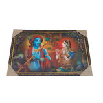 Goddess Radha And Lord Krishan Photo Frame - 20 × 13 Inches | For Pooja Temple | Home Decor And Gifts