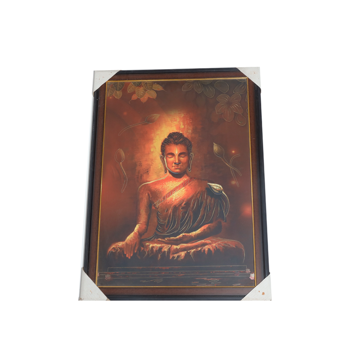 Lord Buddha ji Photo Frame - 30 × 23 Inches | For Pooja Temple | Home Decor And Gifts