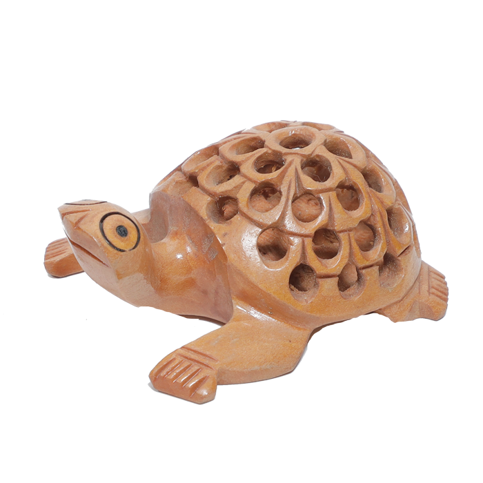 Wooden Tortoise - 3 × 1.5 Inches