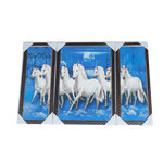 7 Running Vastu Shastr White Horse Photo Frame - 19 × 15 Inches | For Home Decor And Gifts