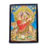 Durga Mata Is Sitting On A Lion Photo Frame - 7 x 5 Inches | For Pooja Temple And Home Decor