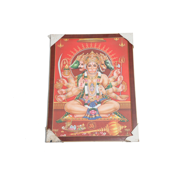Lord Panch Mukhi Hanuman Photo Frame - 26 × 20 Inches | For Pooja Temple | Home Decor And GIfts