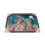 Goddess Radha And Lord Krishan Photo Frame - 20 × 13 Inches | For Pooja Temple | Home Decor And Gifts