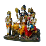 Lord Shiva And Parvati Family Marble Dust Murti Idol - 8 × 7 Inches | For Pooja Temple And Home Decor