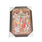Lord Ram Darbar With Ram, Laxman, Sita And Hanuman Photo Frame - 19 × 13 Inches | For Pooja Temple | Home Decor And GIfts