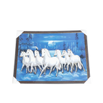 7 Running Vastu Shastr White Horse Photo Frame - 22 × 30 Inches | For Home Decor And Gifts