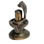 Brass Shivling Stand With Snake - 4 × 3.5 Inches | For Pooja Temple And Gifts