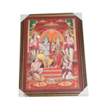 Lord Ram Darbar With Ram, Laxman, Sita And Hanuman Photo Frame - 30 × 23 Inches | For Pooja Temple | Home Decor And GIfts