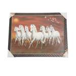 7 Running Vastu Shastr White Horse Photo Frame - 26 × 20 Inches | For Home Decor And Gifts