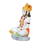 Hanuman Ji Is Sitting On The Throne | Marble Dust Murti Idol - 4 × 3 Inches | For Pooja Temple And Home Decor