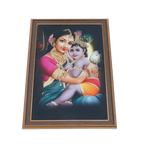 Yashoda Maa With Bal Krishna Photo Frame - 14 × 20 Inches | For Pooja Temple | Home Decor And Gifts