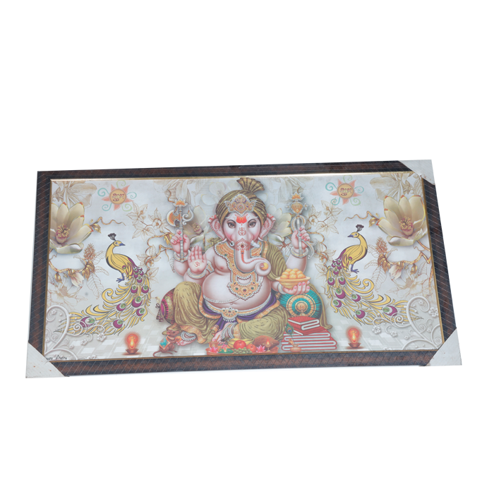 Lord Ganesha Photo Frame - 20 × 40 Inches | For Pooja Temple | Home Decor And Gifts