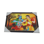 Goddess Radha And Lord Krishan Photo Frame - 9 × 13 Inches | For Pooja Temple | Home Decor And Gifts