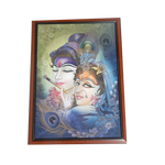 Lord Krishan And Goddess Radha Photo Frame - 22 × 30 Inches | For Pooja Temple | Home Decor And Gifts