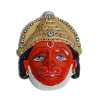 Hanuman Face Mask Metal | Wall Hanging - 6 × 5 Inches | For Pooja Temple And Home Decor