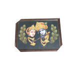 Goddess Radha And Lord Krishan Photo Frame - 25 × 20 Inches | For Pooja Temple | Home Decor And Gifts