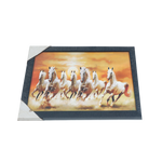 7 Running Vastu Shastr White Horse Photo Frame - 9 × 13 Inches | For Home Decor And Gifts