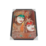 Lord Krishan And Goddess Radha Photo Frame - 20 × 13 Inches | For Pooja Temple | Home Decor And Gifts