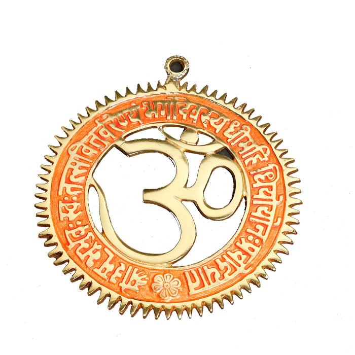 Om Chakar Orange- 8 × 8Inches