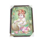 Lord Bal Gopal Krishna Photo Frame - 10× 19 Inches | For Pooja Temple | Home Decor And Gifts