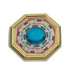 Glossy Brass Golden Vastu Bagua Mirrors - 5 × 5 Inches