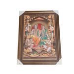 Lord Ram Darbar With Ram, Laxman, Sita And Hanuman Photo Frame - 30 × 23 Inches | For Pooja Temple | Home Decor And GIfts