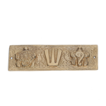 Shankh Chakra Tilak Wall Hanging Decor, Brass Metal - 2.4 × 7 Inches