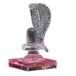 Handcrafted Glass Shiva Lingam Shiv Ling Idol Pink